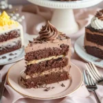 Collection of chocolate cream cake recipes including cream cheese frosting, Boston cream, and whipped cream variations