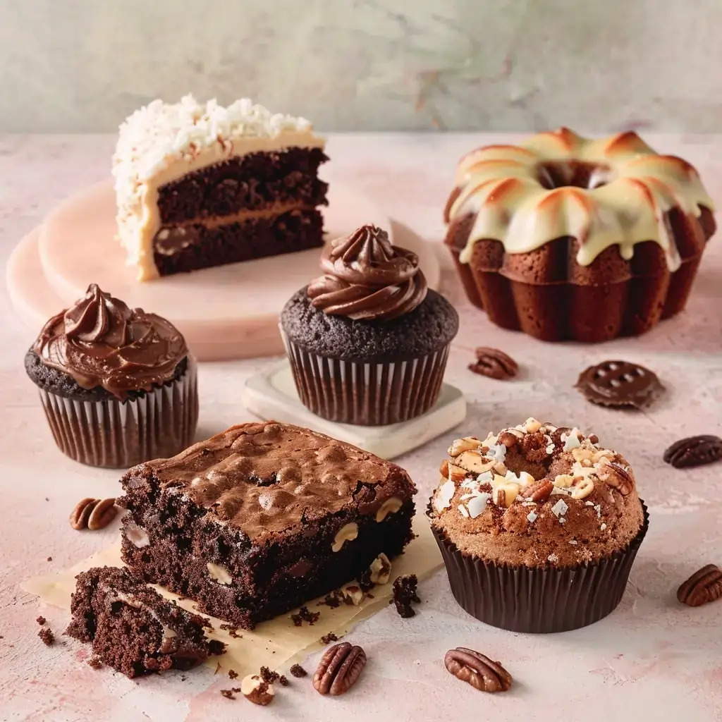 German Chocolate Cake Recipes categore hom page: From classic layer cake to mini bundts and cupcakes - all with that iconic coconut-pecan goodness!