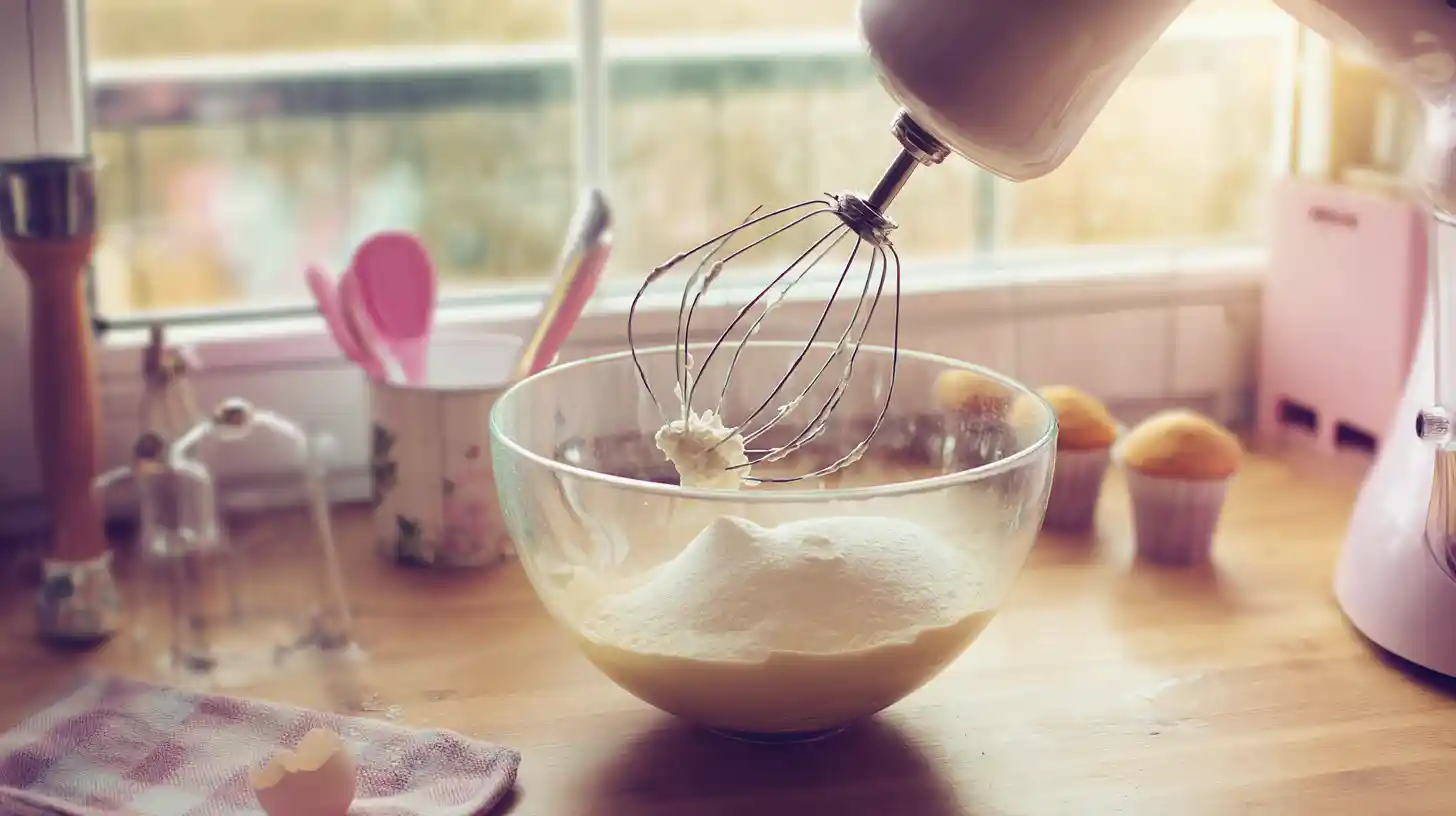 beat-eggs-sugar-air-fryer-chocolate-cupcakes Beating eggs and sugar – homemade chocolate cupcake batter for quick dessert ideas for families