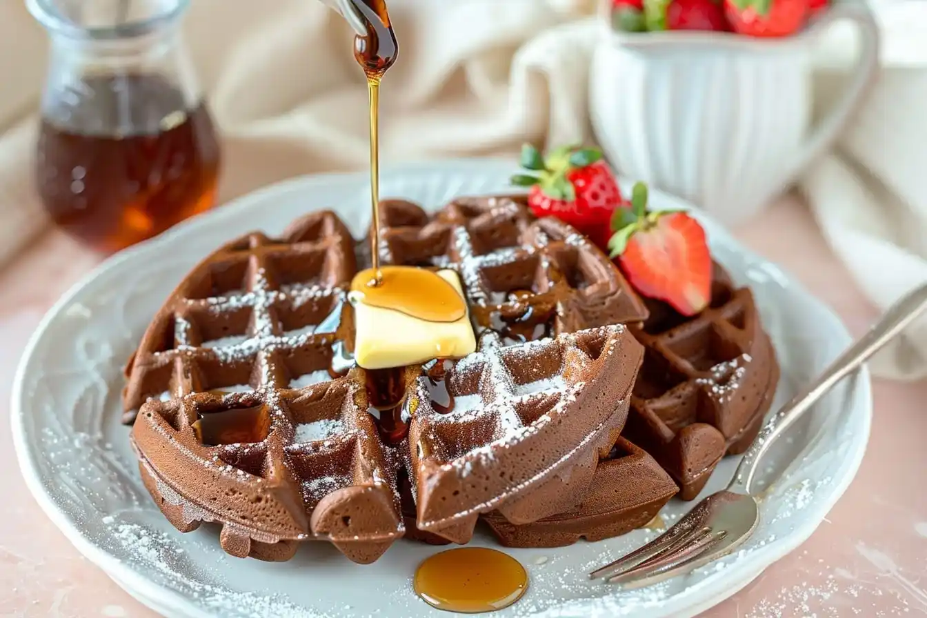 Chocolate Cake Mix Waffles — Hack That Feels Like Dessert