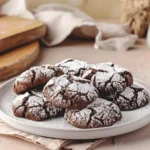 Homemade chocolate crinkle cookies cake mix, showing perfectly crackled tops with powdered sugar coating