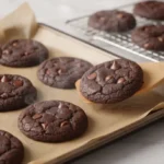 Fresh chocolate cake mix cookies cooling on baking sheet and wire rack — soft and chewy cookie texture tips