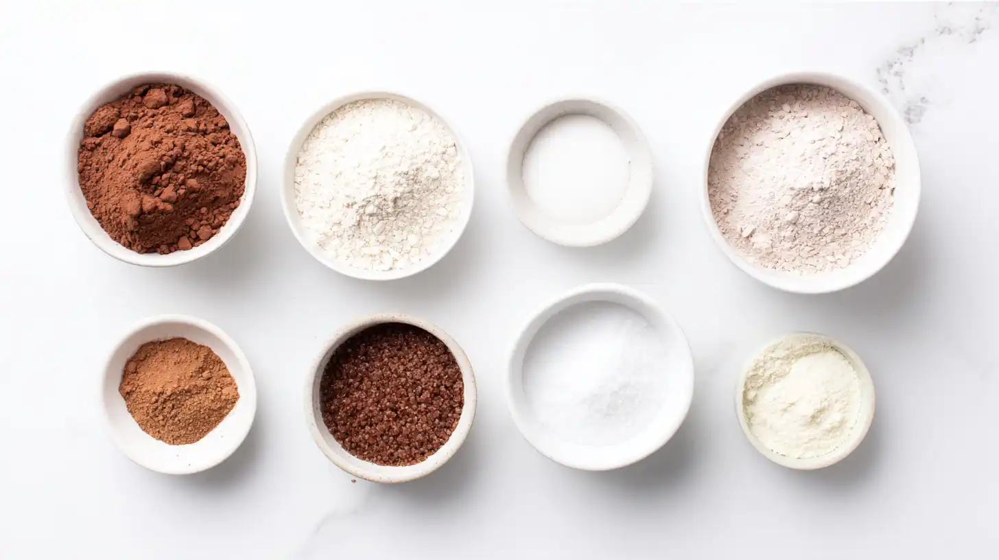 gluten-free-chocolate-cake-mix-recipes-ingredients-Image Gluten-free chocolate cake mix ingredients with best gluten-free baking flour for easy gluten-free desserts