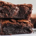 Two ingredient air fryer brownies with gooey chocolate center.quick chocolate desserts with cake mix