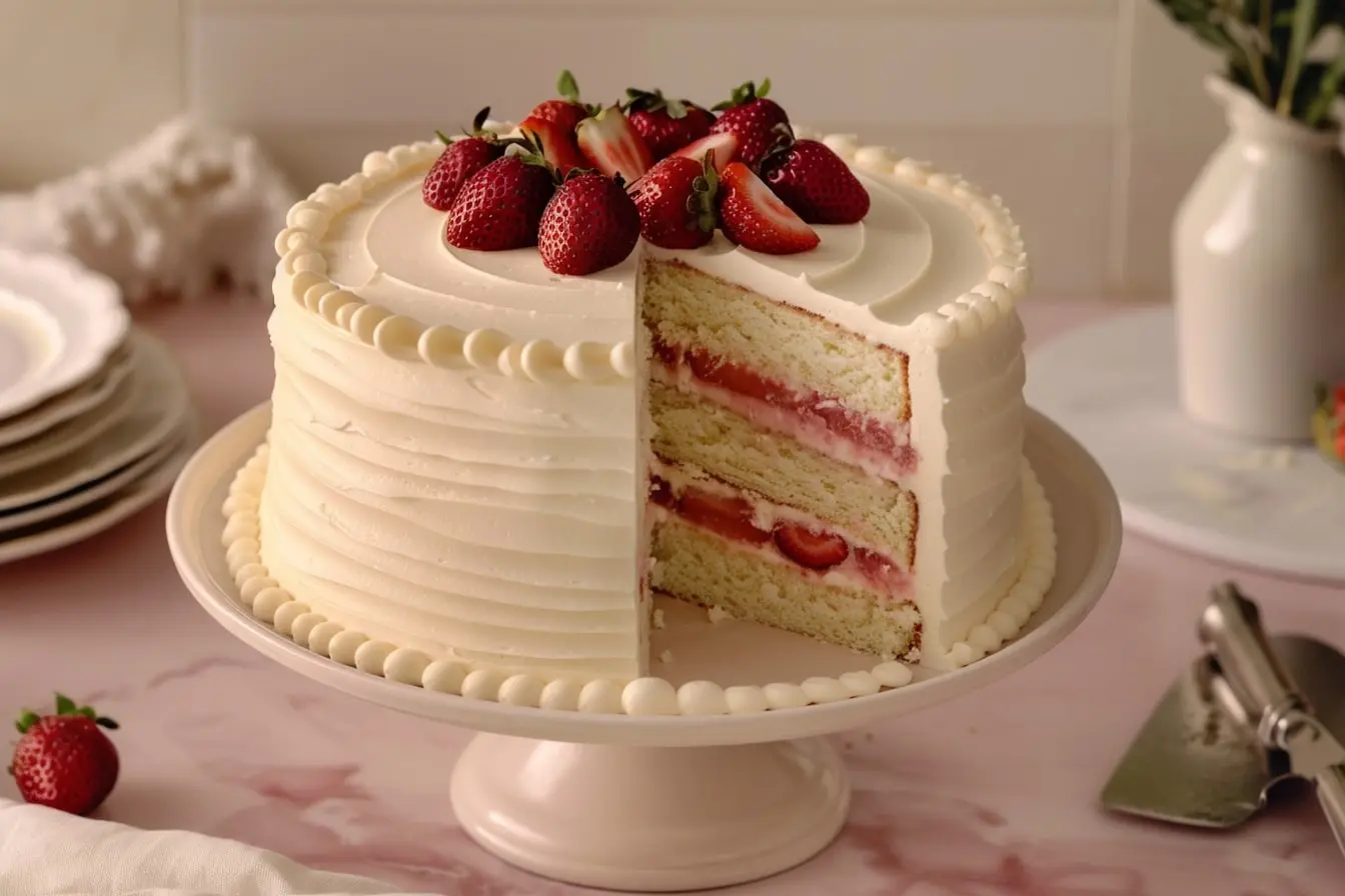 White Chocolate Strawberry Cake Recipe — A Simple Celebration
