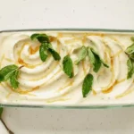 Finished apple mint ice cream in loaf pan