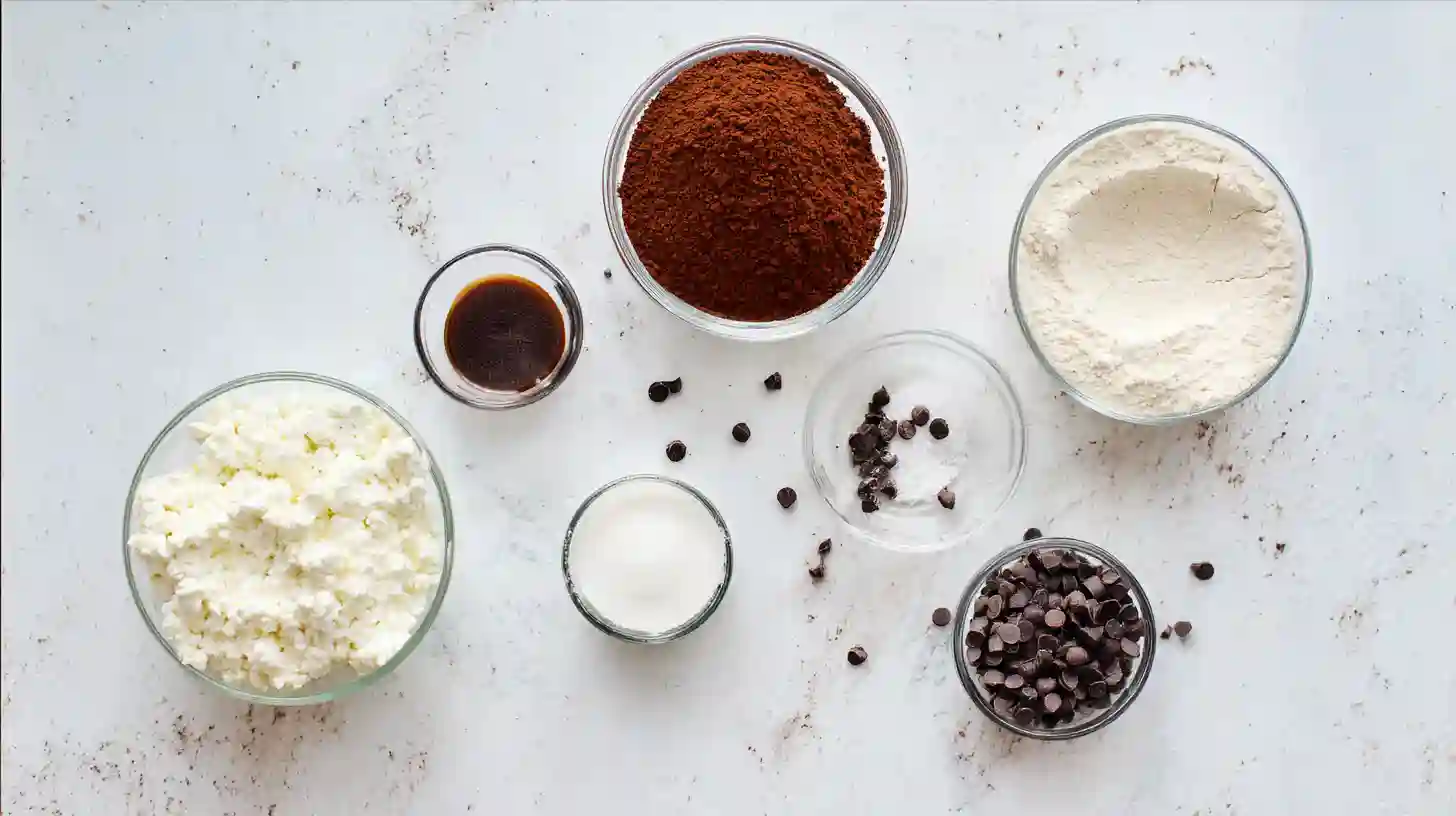 cottage-cheese-protein-bites-ingredients Ingredients for cottage cheese brownie batter protein bites