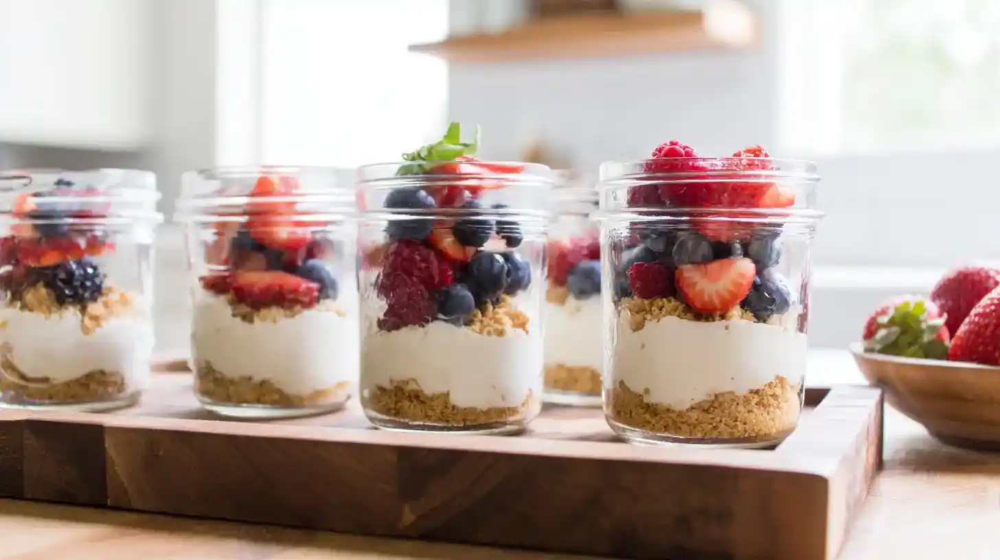 High Protein Cheesecake Jars – Creamy, Easy, No Bake Treat