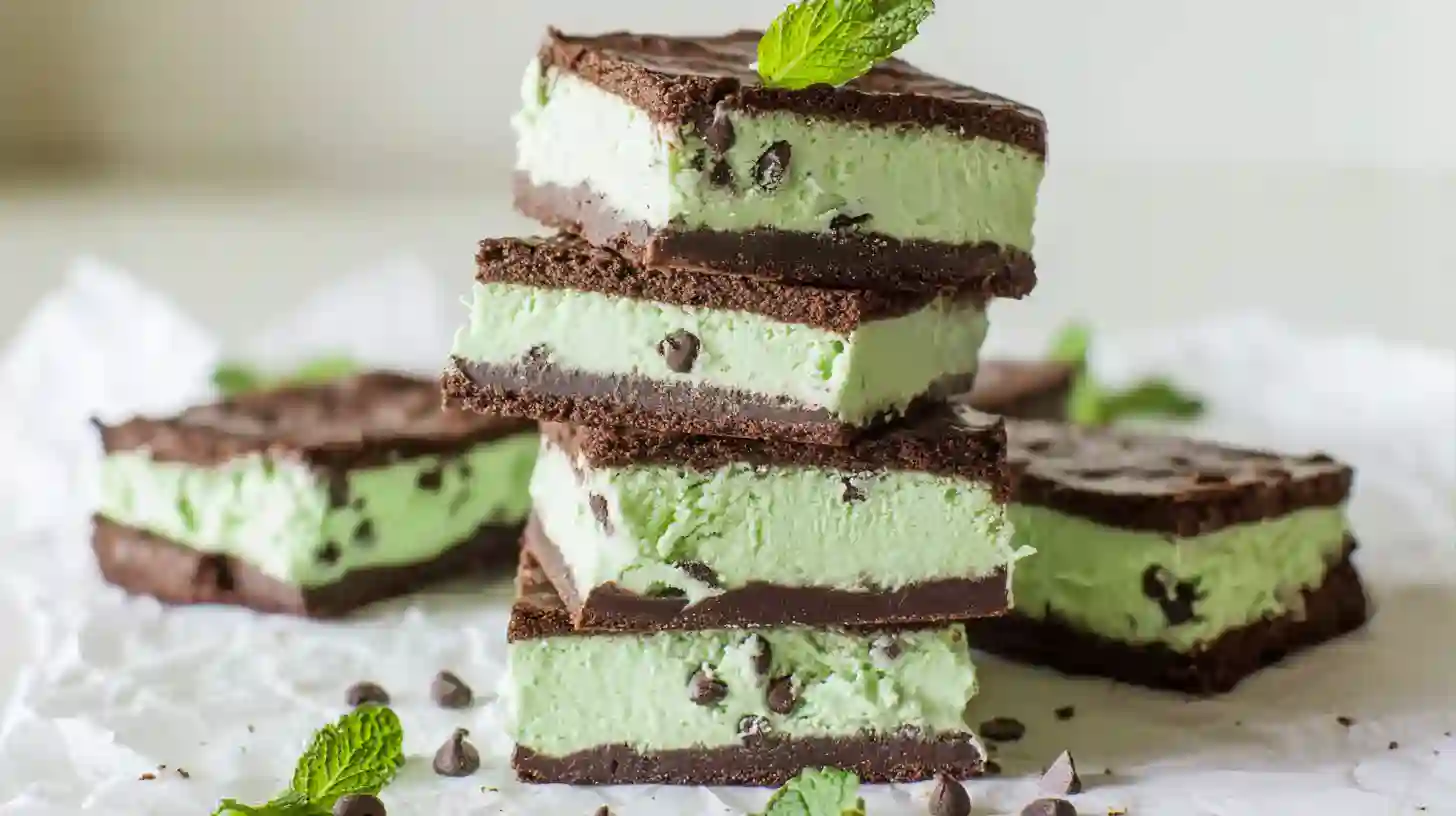 Mint Chocolate Chip Ice Cream Sandwiches – Fudgy & Refreshing