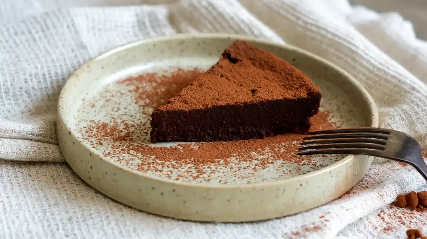 protein-brownies-serving Protein brownie slice on a ceramic plate