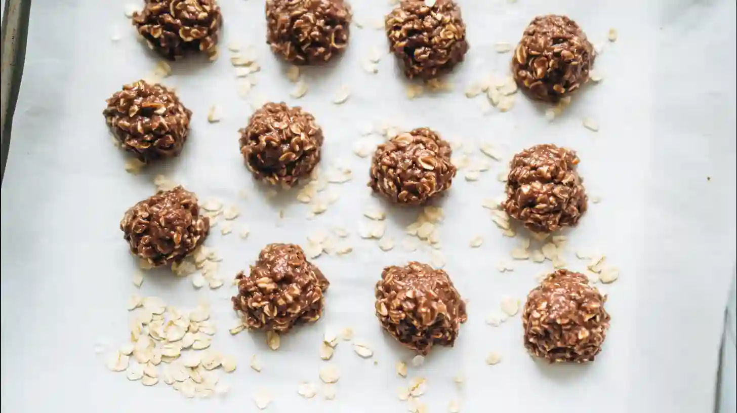 protein-no-bake-cookies-on-tray Shaped protein no bake cookies on tray