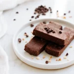Cut bars ready to serve with chocolate topping