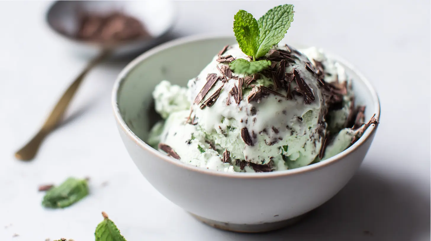 White Mint Chocolate Chip Ice Cream – No Dye, Just Pure Flavor