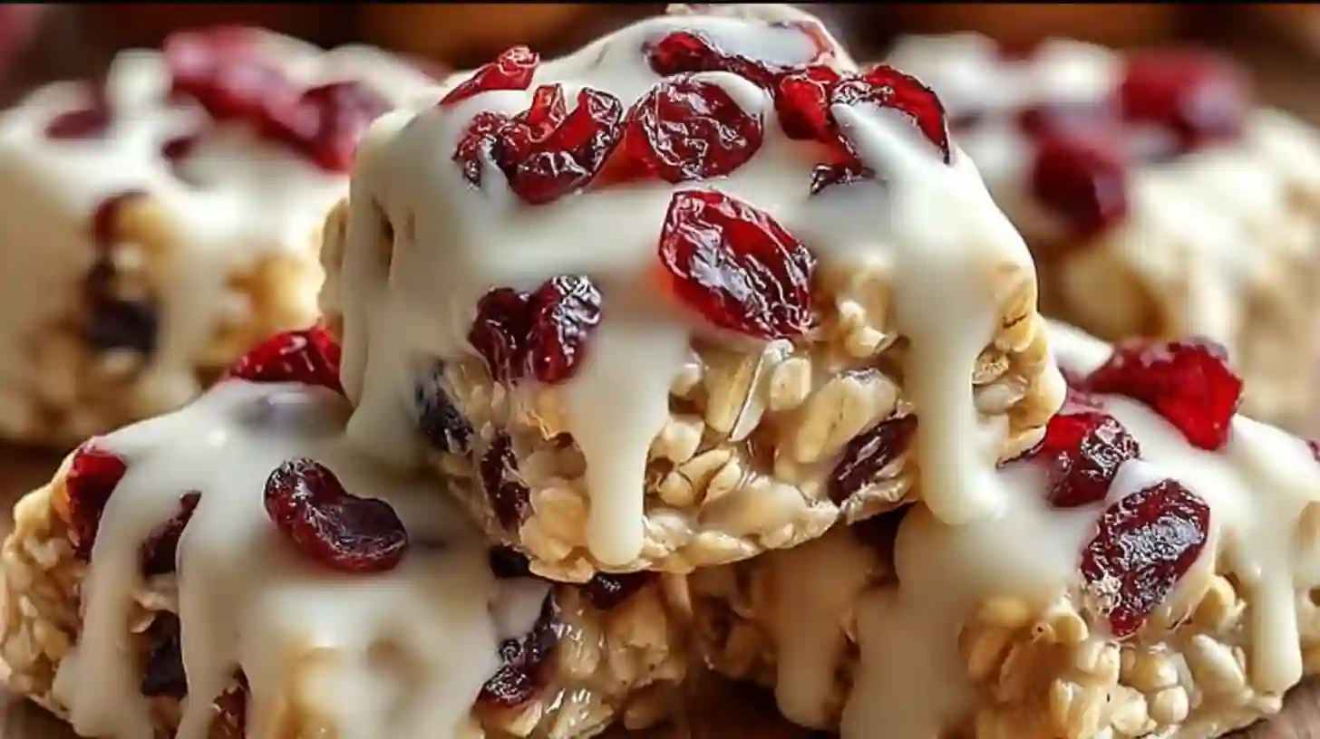 best No-Bake White Chocolate Cranberry Oat Clusters -3-Step