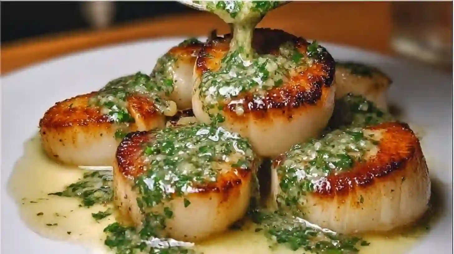 Sizzling Scallops with Zesty Lime Cilantro Sauce – Quick & Elegant
