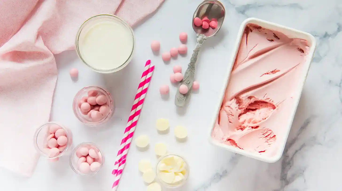 Summer-strawberry-candy-shake-ingredients ingredients for summer strawberry candy shake