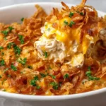 Bacon Ranch Chicken Casserole freshly baked