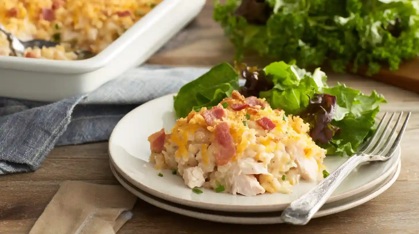 bacon-ranch-chicken-casserole-served. Served Bacon Ranch Chicken Casserole