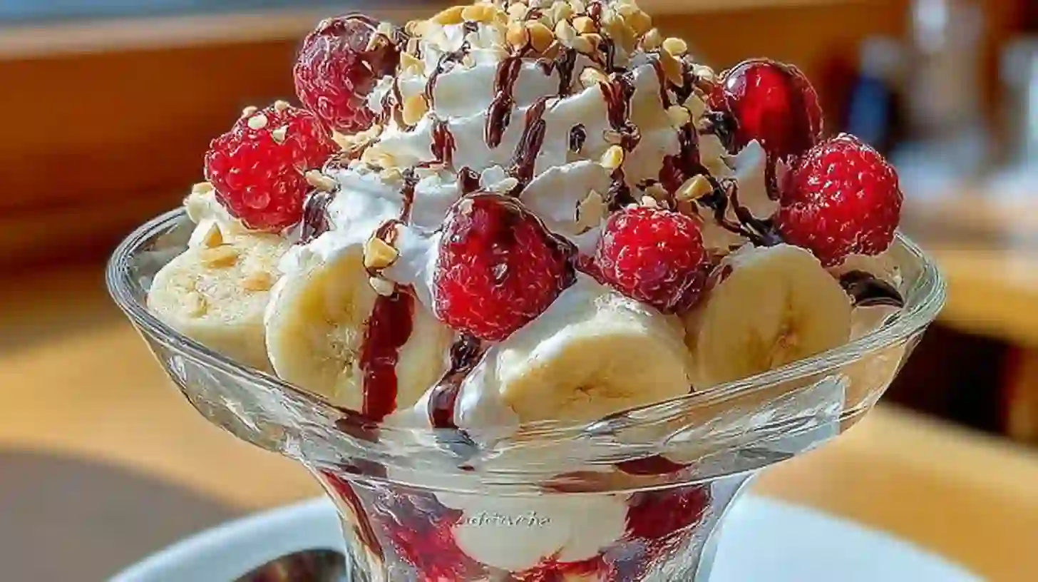 Banana Berry Chocolate Parfait Sundae – Easy Layered Dessert