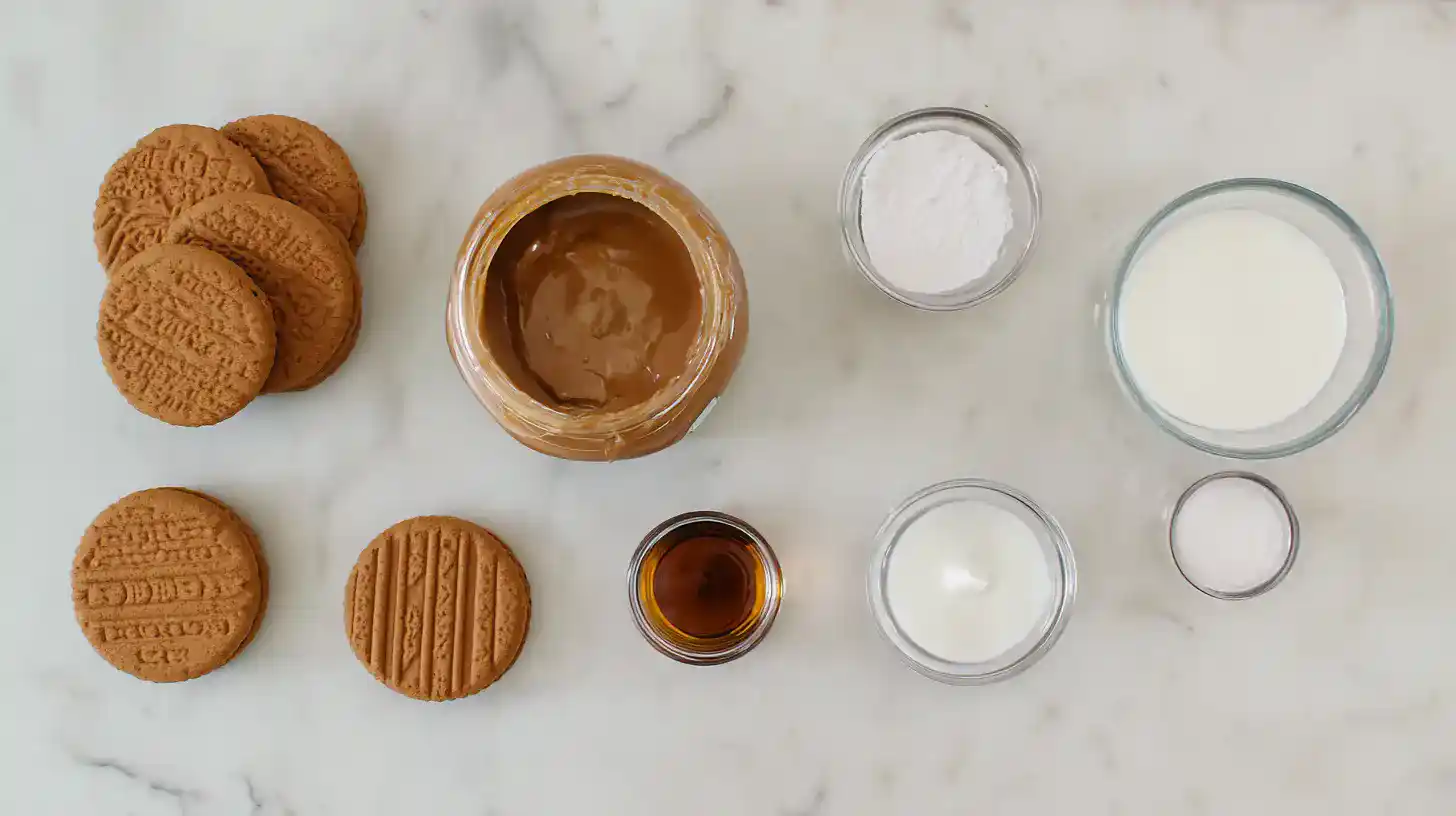 biscoff-lasagna-Recipe-ingredients Biscoff lasagna recipe ingredients on counter