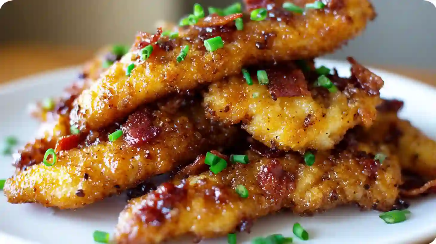 caramelized-bacon-and-brown-sugar-chicken-Tenders-served Served Caramelized Bacon and Brown Sugar Chicken Tenders