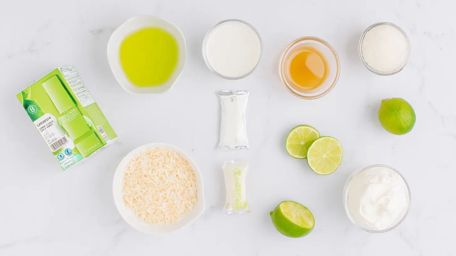 coconut-lime-jello-shot-ingredients Ingredients for Coconut Lime Daiquiri Jello Shots