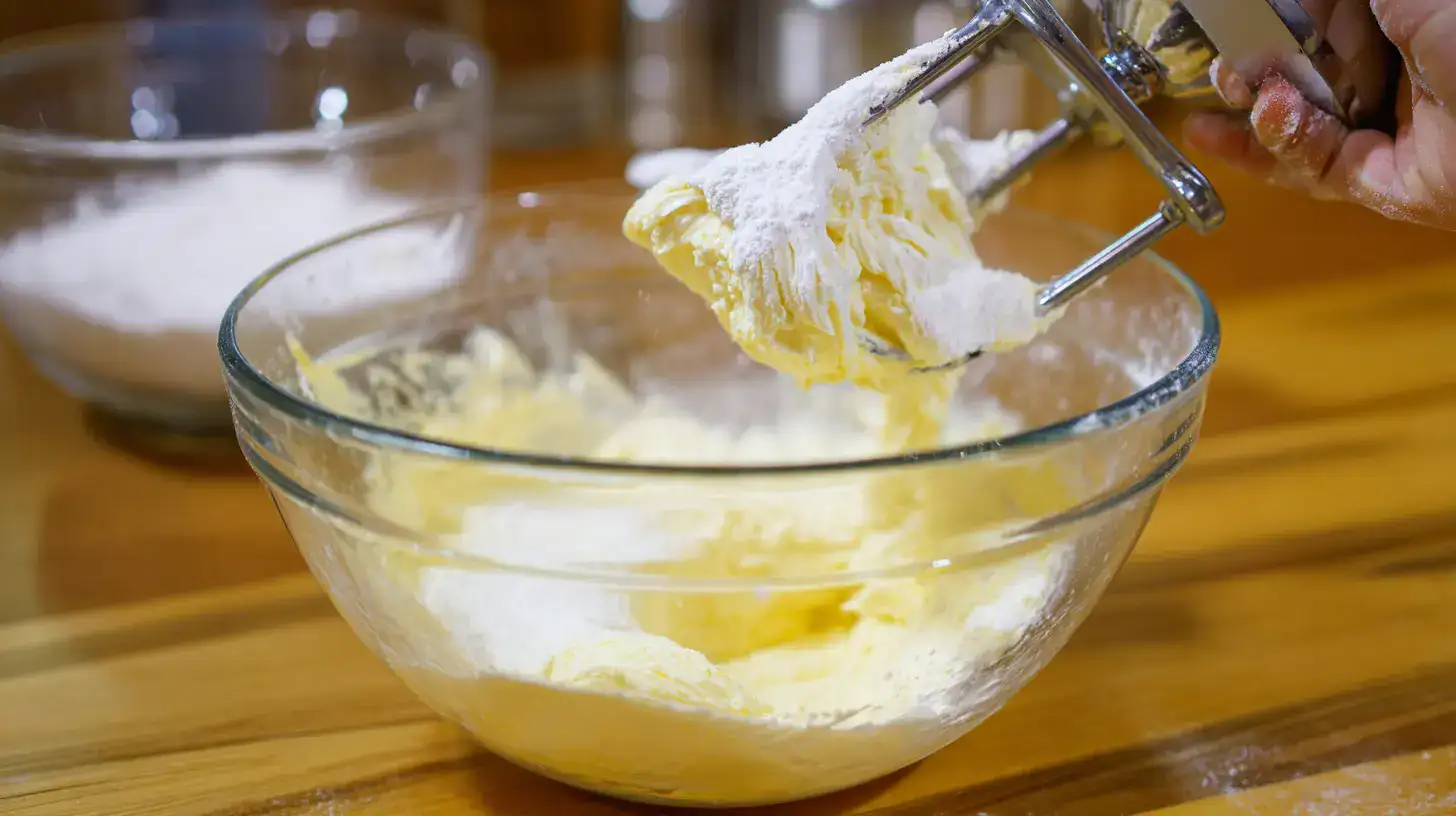 cream-cheese-swirl-mix-earthquake-cake Mixing cream cheese, butter, and sugar for earthquake cake