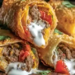 crispy nacho egg rolls with beef and cheese