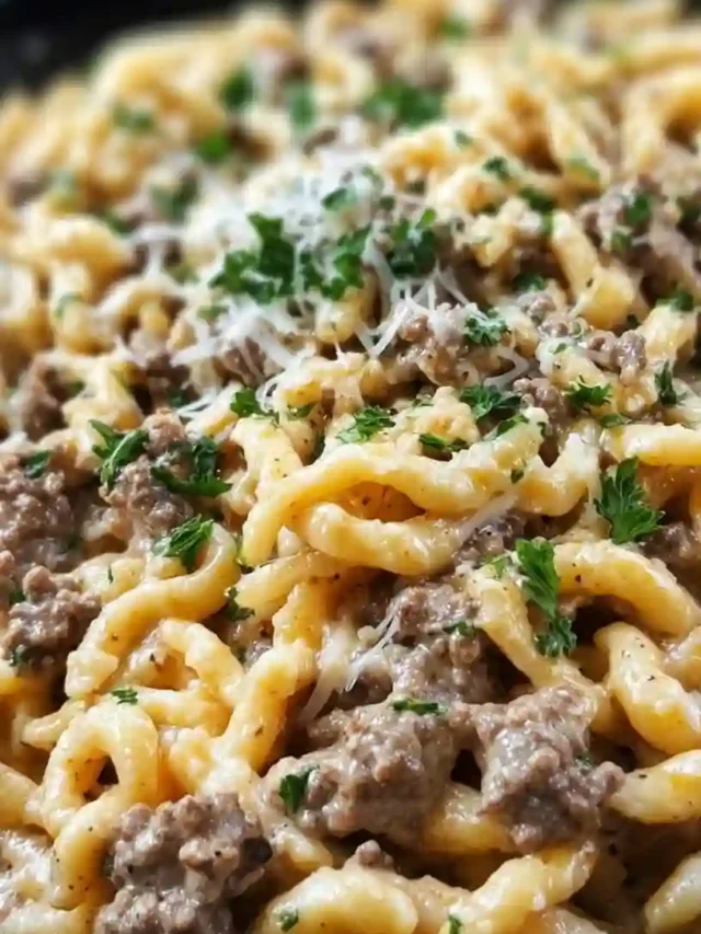 One-Pot Creamy Beef and Garlic Butter Pasta