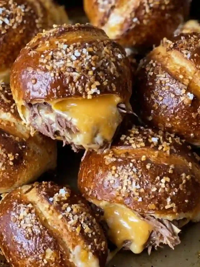 Smoked Brisket and Beer Cheese Pretzel Bombs
