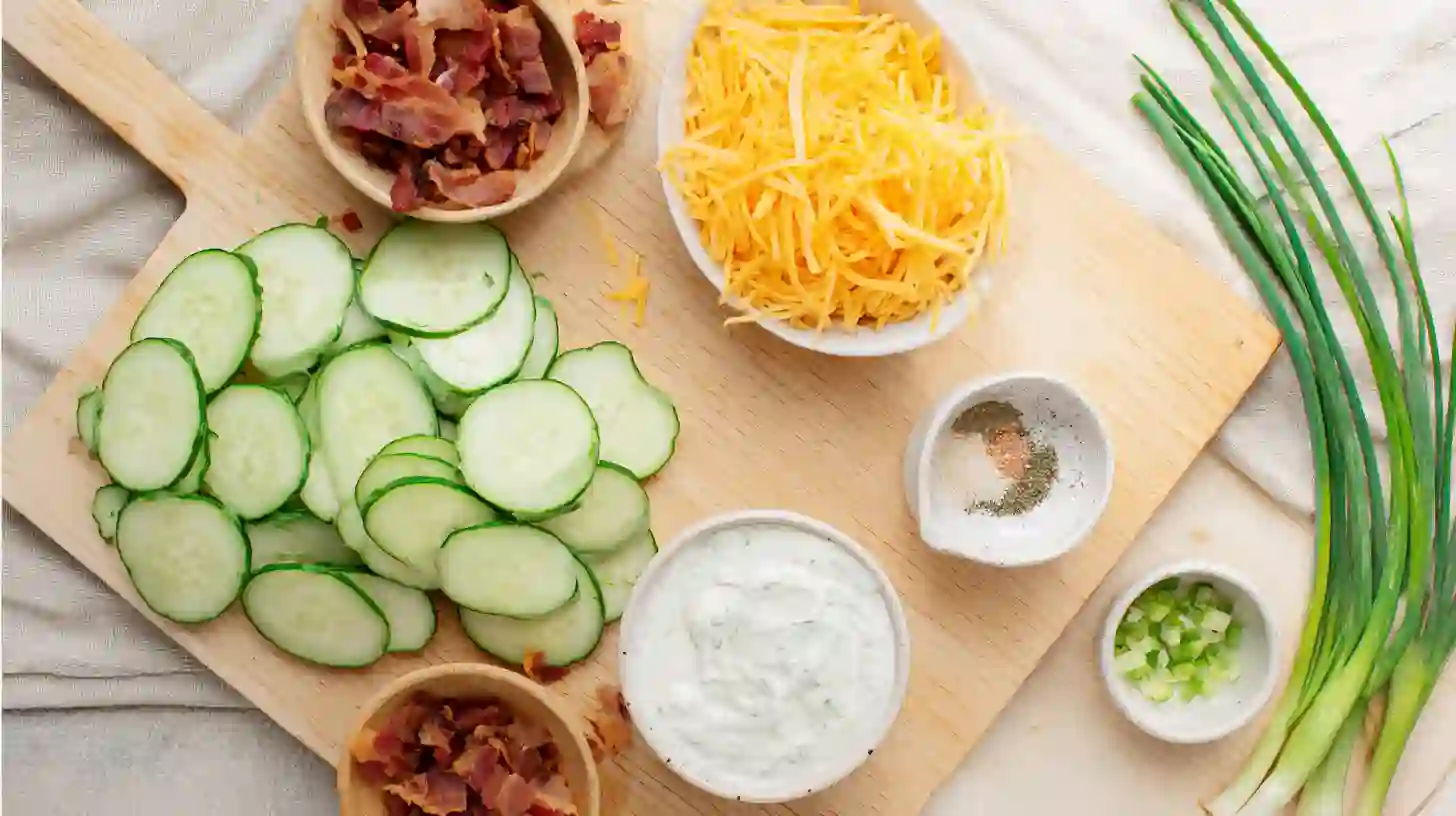 cucumber-ranch-crack-salad-Recipes-ingredients ingredients for Cucumber Ranch Crack Salad Recipes with bacon and ranch