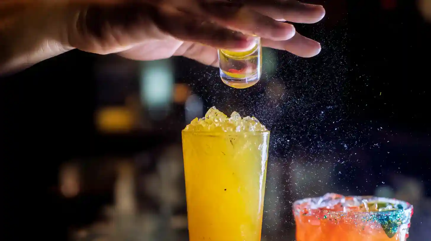 dropping-island-bomb-shot dropping island bomb shot into cocktail base