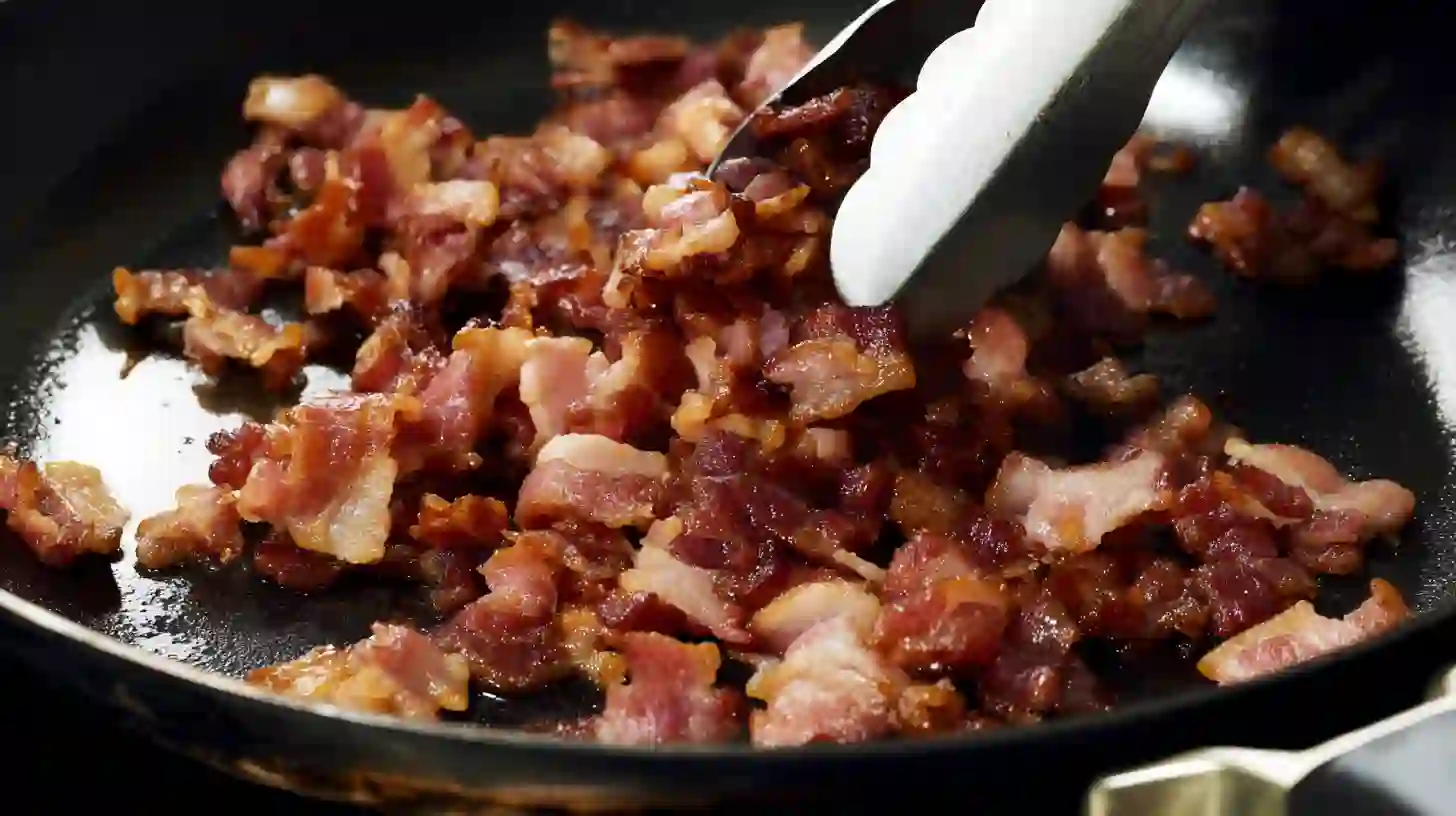 easy-bacon-butter-chicken-Skille-tstep1 Cooking bacon for chicken skillet recipe