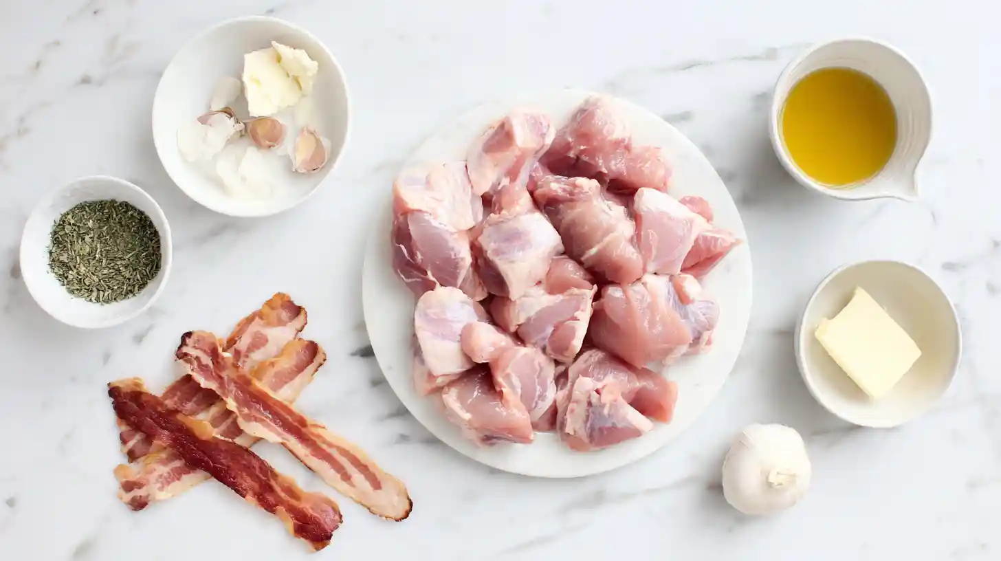 easy-bacon-butter-chicken-Skillet-ingredients Ingredients for Easy Bacon Butter Chicken Skillet
