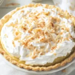 Easy Coconut Cream Pie with whipped topping and toasted coconut