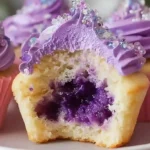 Served Grape Crush Cupcake Recipe with buttercream