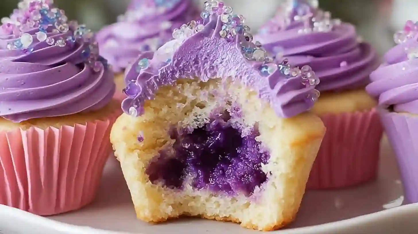 grape-crush-cupcake-Recipe-served Served Grape Crush Cupcake Recipe with buttercream