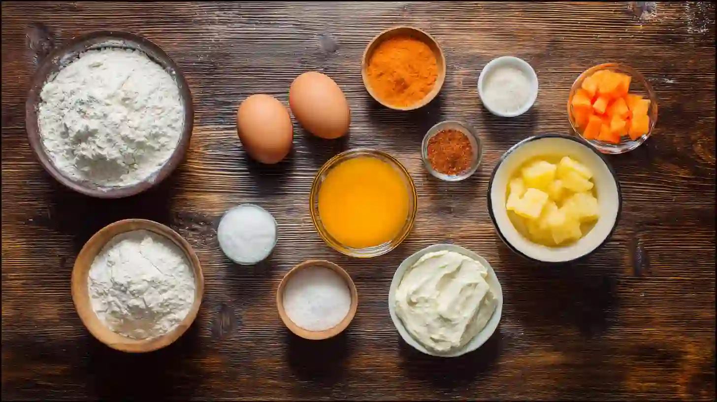 hawaiian-carrot-pineapple-cake-Recipe-ingredients Ingredients for Hawaiian Carrot Pineapple Cake Recipe