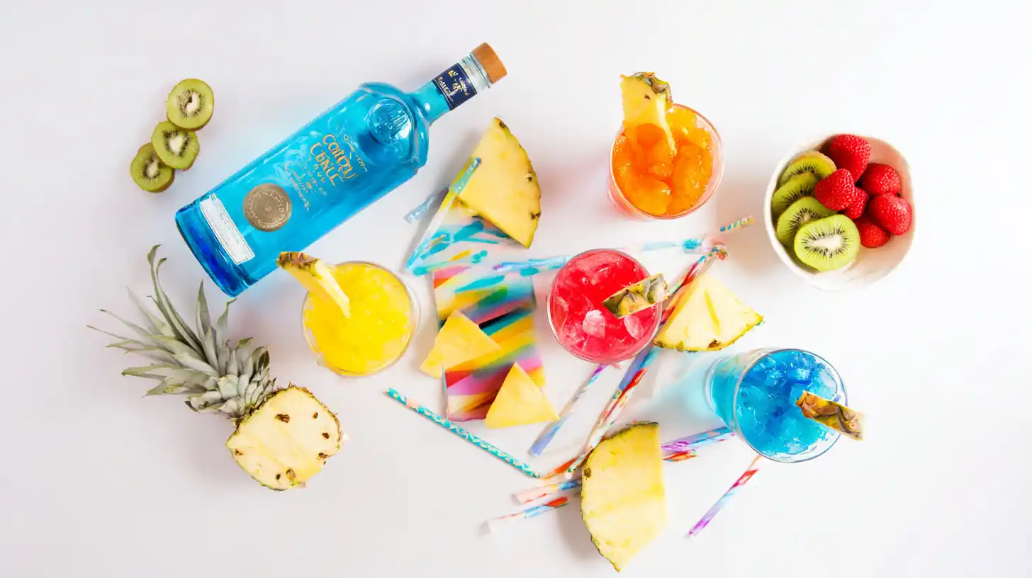 island-whirl-cocktail-ingredients-tropical-drink Island Whirl Cocktail ingredients tropical– easy tropical cocktail with coconut rum, blue curaçao, and fruit