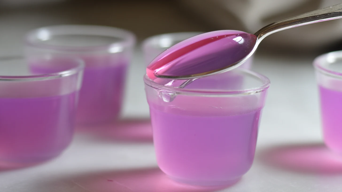 layering-pink-lemonade-jello-shots Layering pink lemonade jello over purple base