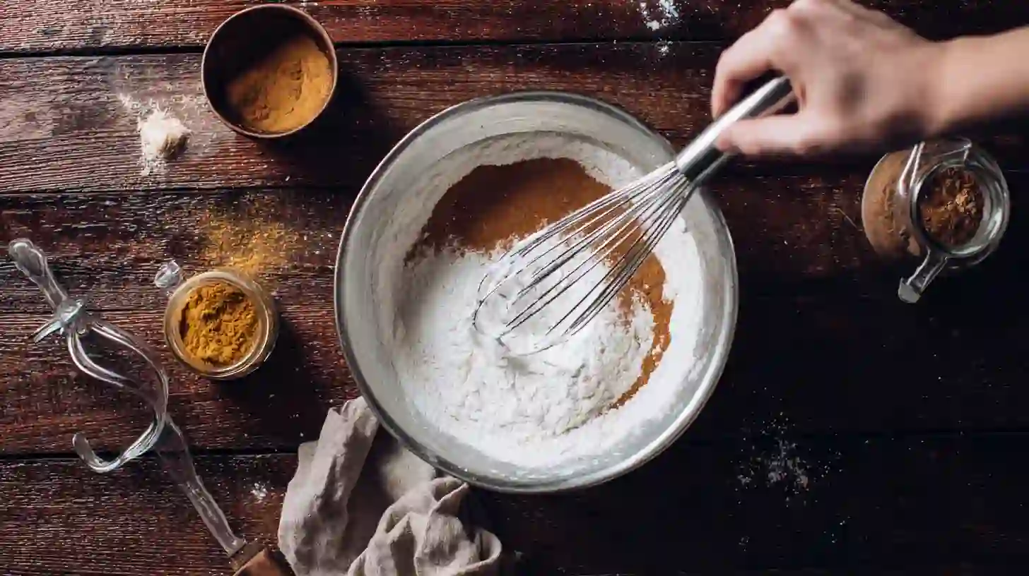 mix-dry-ingredients-carrot-cake Mixing dry ingredients for Hawaiian Carrot Pineapple Cake Recipe