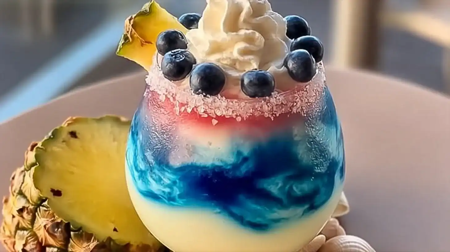 ocean-love-colada-recipe-easy-servid servid Ocean Love Colada Recipe Easy served in a tropical beach setting