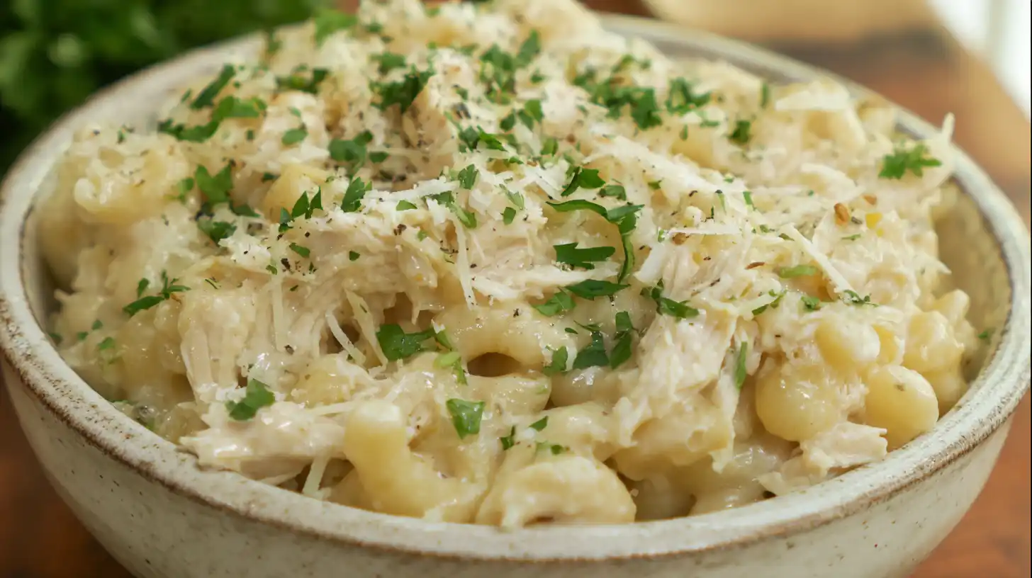 Parmesan garlic chicken mac and cheese recipe – Rich, Creamy & Easy
