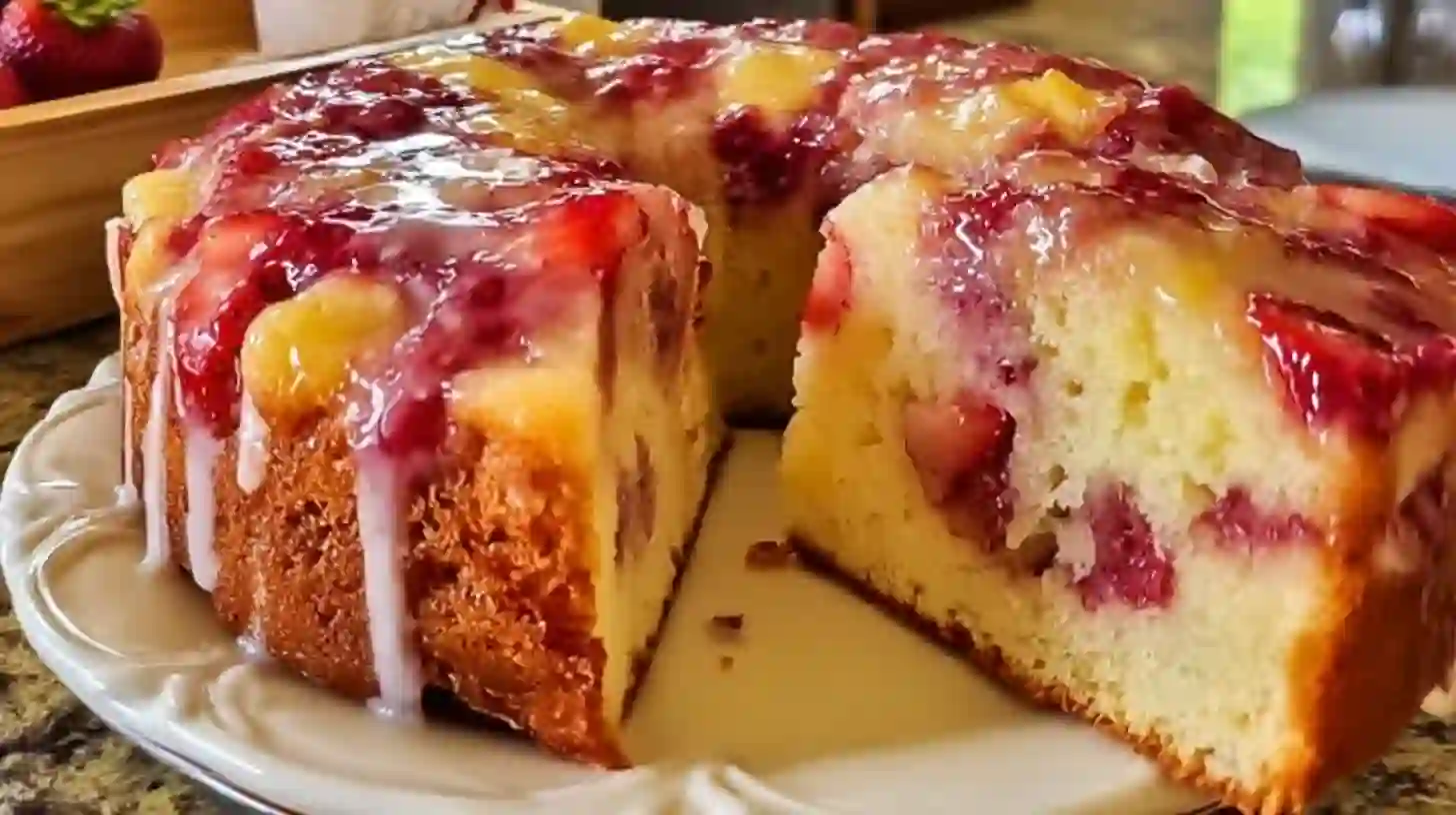 Pineapple Strawberry Pound Cake – Moist, Fruity, and Easy to Bake