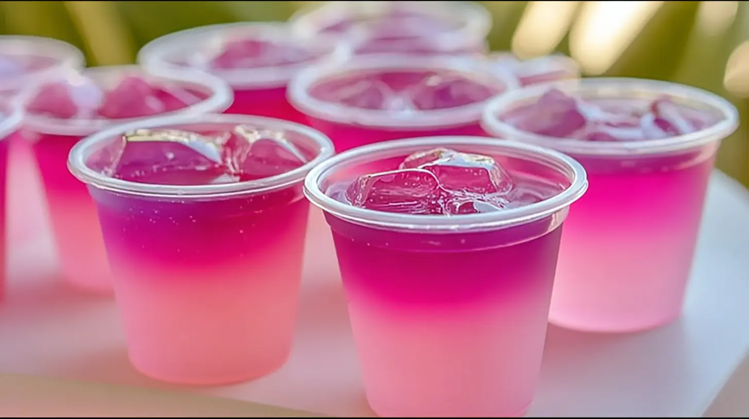 pink-pony-jello-shots-featured2 Pink Pony Jello Shots served in mini cups