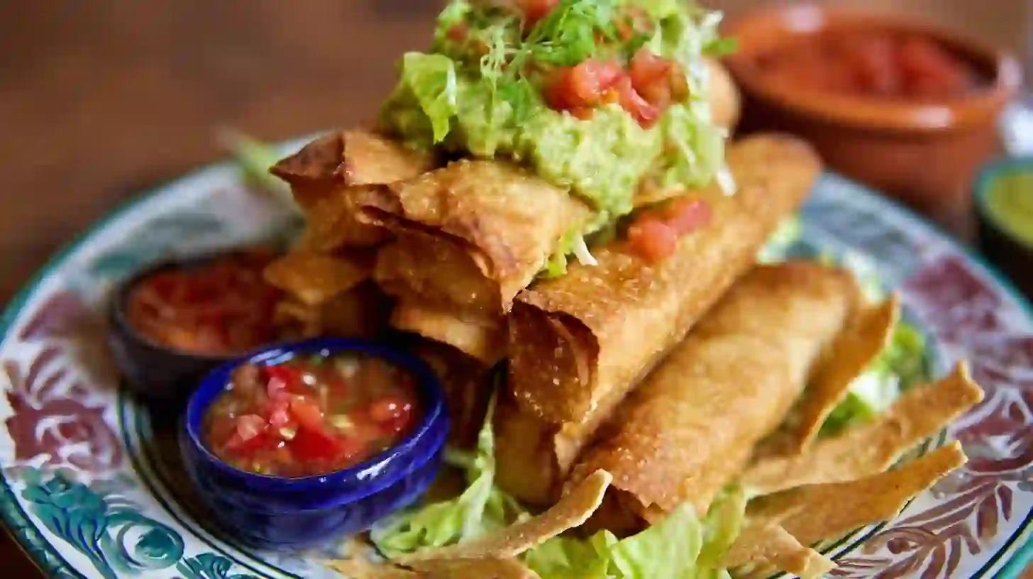 plated-crispy-nacho-egg-rolls crispy nacho egg rolls with dipping sauces