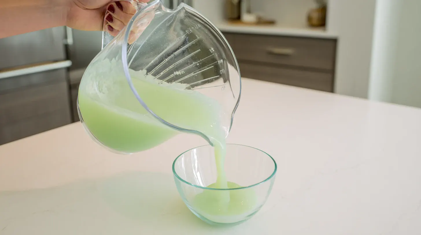 pouring-honeydew-mint-tea pouring iced honeydew mint tea over ice