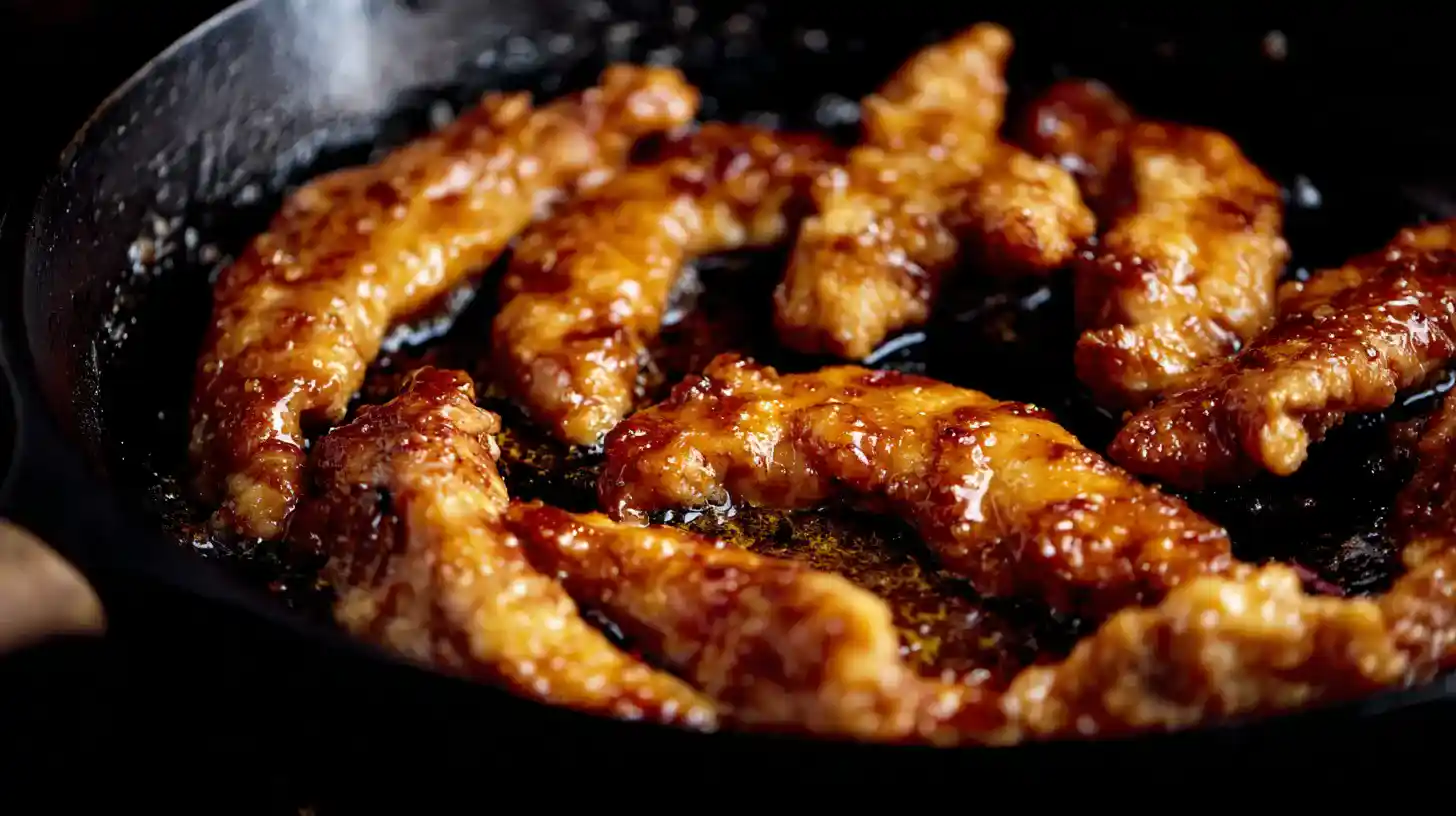 searing-caramelized-bacon-and-brown-sugar-chicken-tenders Searing Chicken Tenders in Bacon Fat