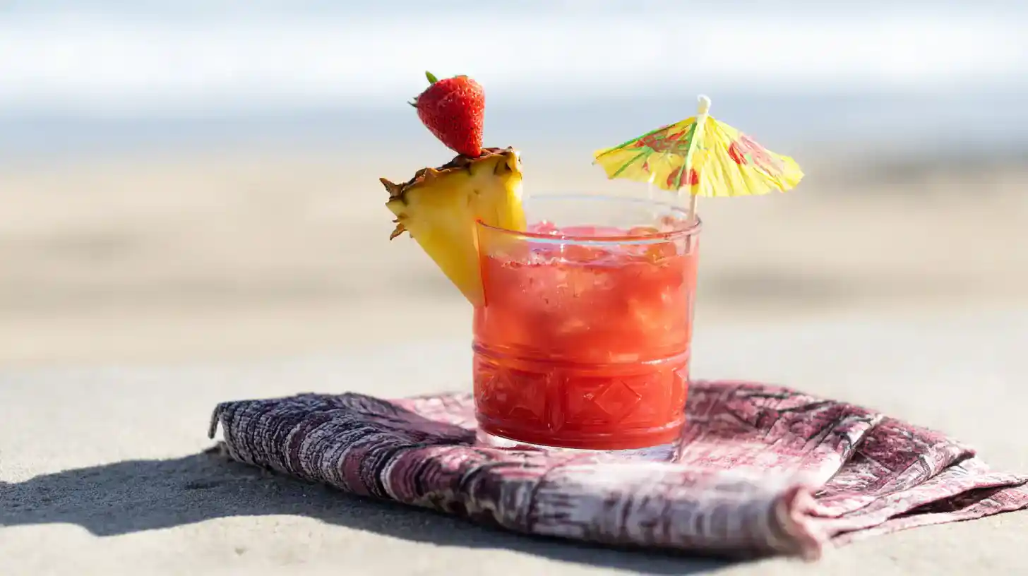 served-lava-flow-glass served strawberry piña colada lava flow cocktail