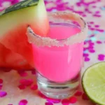 pink pony shot Recipe served with sugar rim and garnish